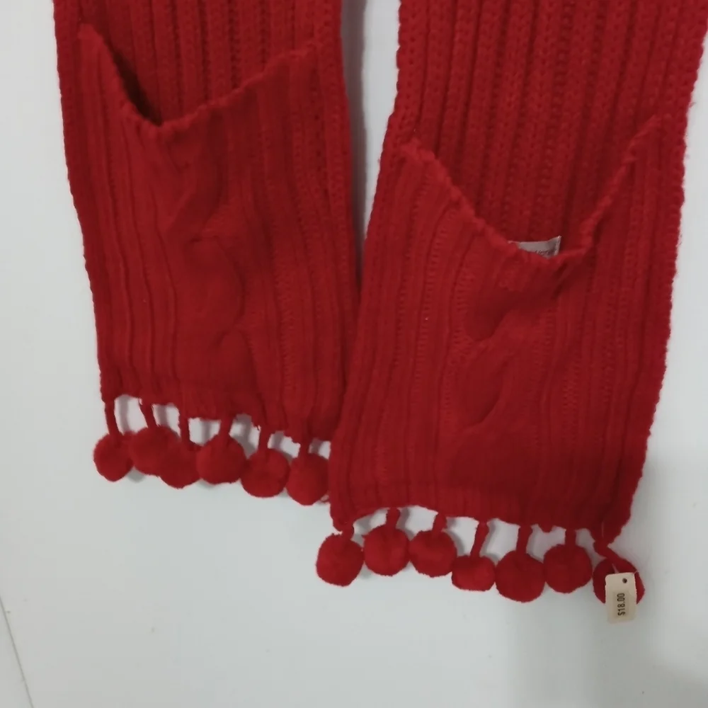 Bath And Body Works Super Long Knitted Crocheted Scarf with Hand warmers